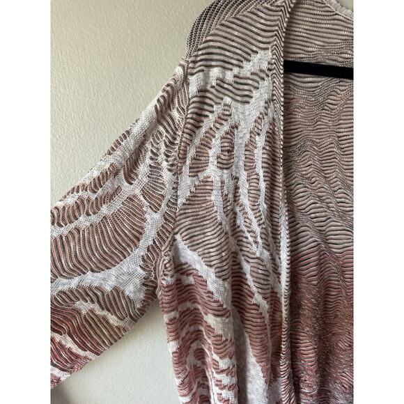 NIC+ZOE Women’s Plus Size 2X Textured Wrap Sweater Knit Top Print Boho Artsy - Picture 5 of 8